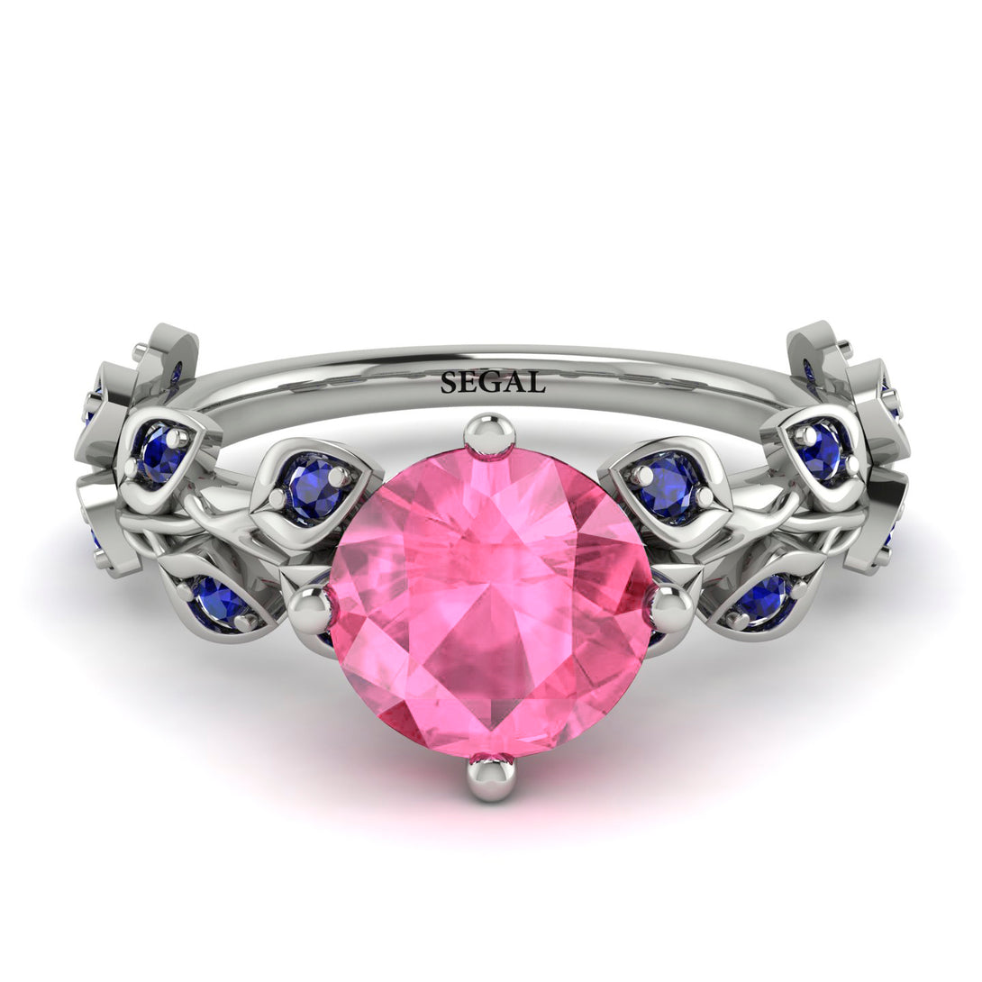 Leaves All Around Pink Moissanite Ring - Sydney 2ct No. 815